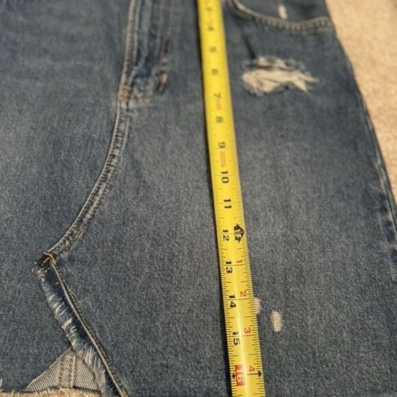 FREE PEOPLE WE THE FREE Hallie Blue Denim Distressed Mini Skirt Size 27 NWOT - Picture 6 of 11